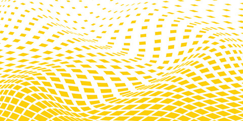 simple yellow rhombus halftone wave pattern for banner poster background.
