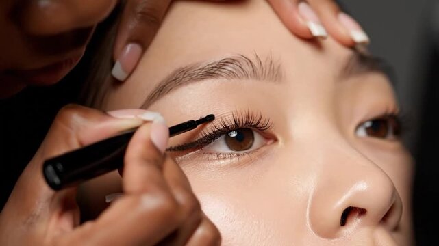Applying eyeliner for perfect eye makeup