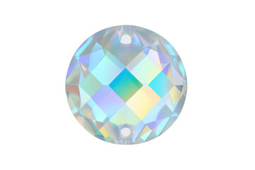 Obraz premium Iridescent crystal orb refracting rainbow light on transparent background