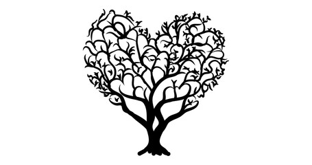 Obraz premium Heart Tree Silhouette
