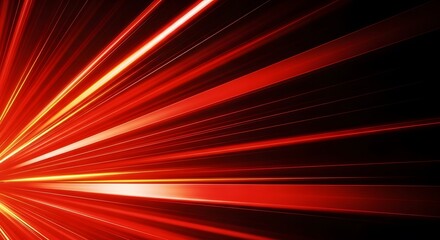 Vibrant red light rays emitting from a central point