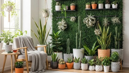 home garden interior filled a lot of beautiful plants