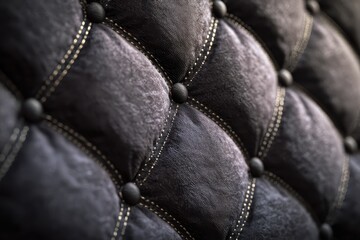 Fototapeta premium Closeup of velour quilted fabric showcasing intricate texture and detail of luxurious upholstery enhancing home decor