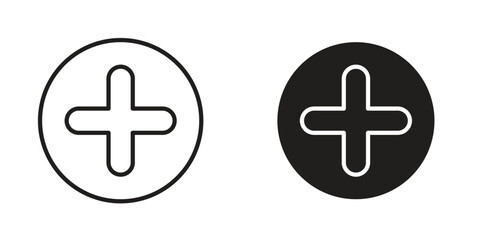 Fototapeta premium Add icon suitable design silhouette and line art style on white background