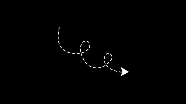 Curved dashed path arrow animation