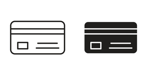Fototapeta premium ATM card icon suitable design silhouette and line art style on white background