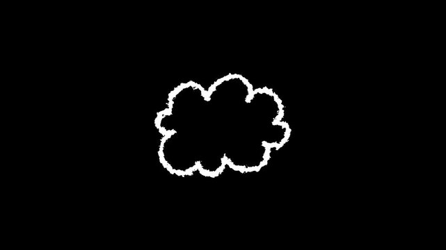 Hand drawn chalk cloud doodle animation