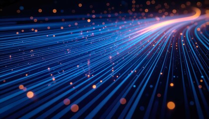 Digital technology network connection for future fiber data abstract speed communication