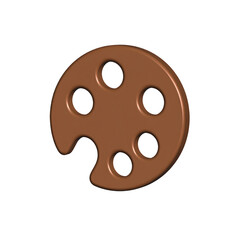 Fototapeta premium A simple yet elegant 3D painter palette design, ideal for representing artistic creativity, painting tools, creative workflow, and modern graphic or UI design concepts.