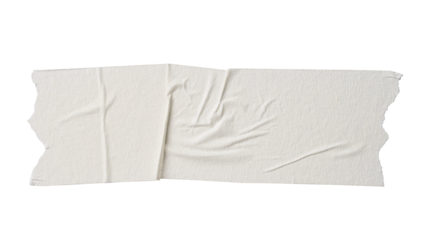 White sticker adhesive paper tape isolated on transparent background.