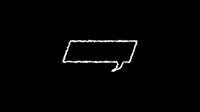 Hand drawn chalk spech bubble doodle animation