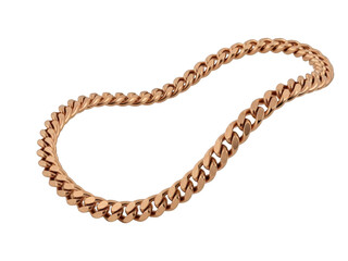 Obraz premium Rose gold curb chain necklace isolated on transparent background