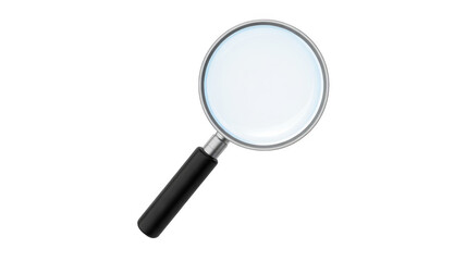 Magnifying glass magnifier lens handle isolated on a transparent background