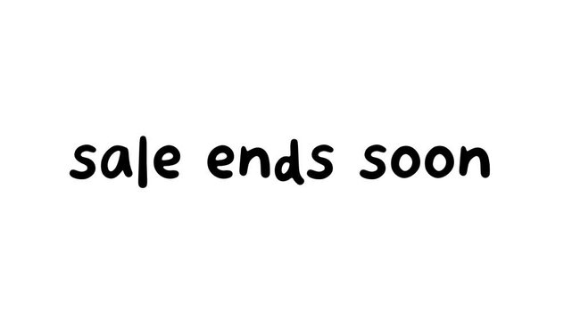 sale ends soon typing animation on white background video