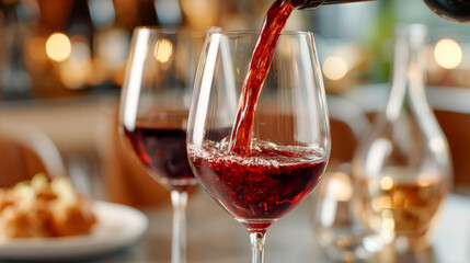 Red Wine Glass with Dinner