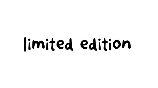 limited edition typing animation on white background video