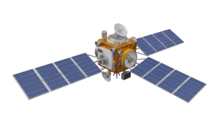 Satellite with Solar Panels in Space technology scientific