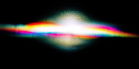 Abstract rainbow light spectrum on black background, colorful diffraction glow modern digital texture, futuristic energy wave, vibrant gradient illumination, creative design element science technology