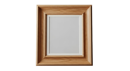 Fototapeta premium Empty Vertical Wooden Picture Frame With White Mat