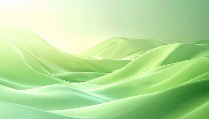 Abstract Green Waves with Gradient Light and Organic Flow