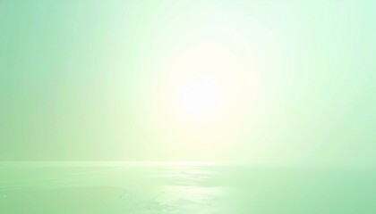 Minimalist Green Landscape with Central Light Glow