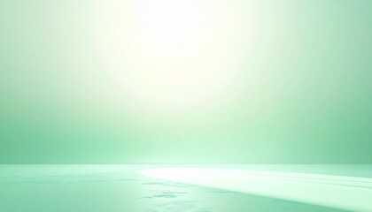 Minimalist Green Landscape with Central Light Glow