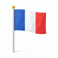 French Tricolore Flag: A vibrant depiction of the French flag, its iconic blue, white, and red stripes proudly displayed, a symbol of national pride and heritage.