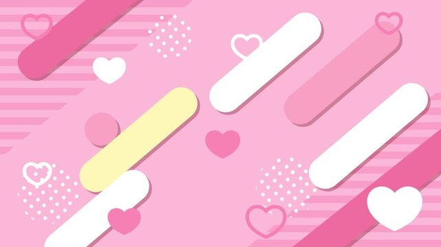 かわいいハート背景（ピンク色）