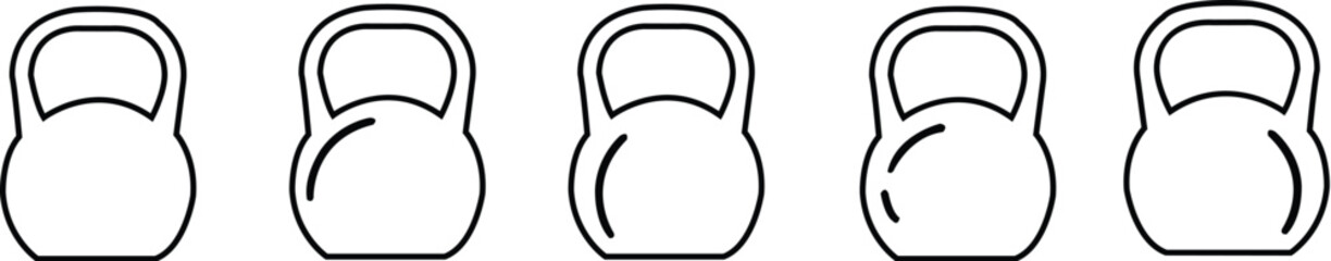Kettlebell line icon, Weight icon, training equipment flat vector icon for exercise apps and wedsites,vector illustration