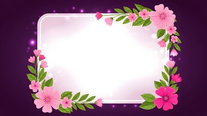 Happy mother's day greeting card with beautiful pink flowers and leaves