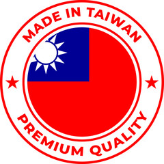 Premium Quality Taiwan Badge with Flag Design
