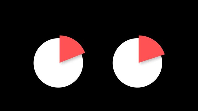 19 percent and 20 percent data representation from a pie chart 4k alpha channel
