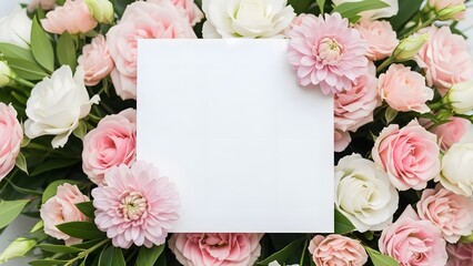 Happy mother's day greeting card with beautiful pink and white flowers
