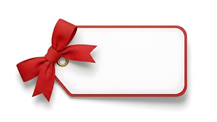 Happy mother's day gift tag with red ribbon mother's day card