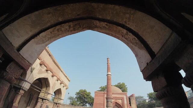 Exterior View of the Historic Lat Ki Masjid in Hisar Built by Firoz Shah Tughlaq Featuring Ancient Tughlaq Dynasty Architecture