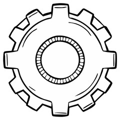 Gear wheel illustration, industrial mechanical engineering design concept