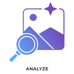 AI Analyze Image Gradient Anaglyph Icon &ndash; Image Inspection and Visual Analysis, AI Computer Vision Symbol