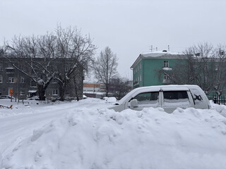 Winter urban landscape, Siberia, Novosibirsk, January 2026.