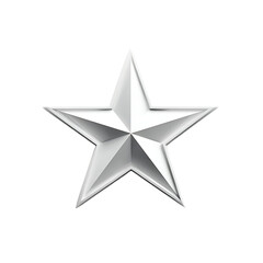 Obraz premium Yellow 3D star icon with clean shadows