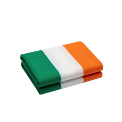 Folded Irish Flag Isolated