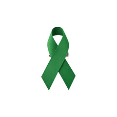 Green ribbon awareness symbol on Transparent Background