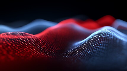 Financial Risk Analysis Concept with Red and Blue Data Waves in Abstract Style
