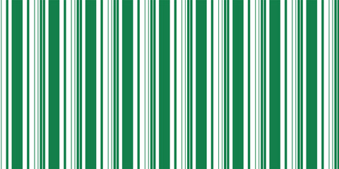 Vintage green candy cane stripes Christmas holiday Vector Pattern. Retro french horizontal ticking stripes green white seamless pattern.