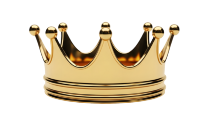 Golden crown isolated on transparent background png royal symbol