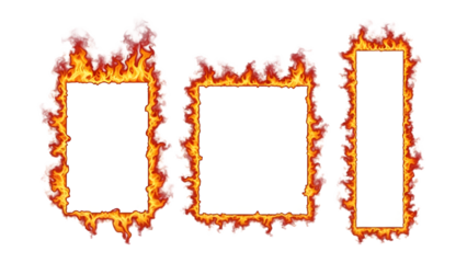 Flaming paper png isolated on transparent background