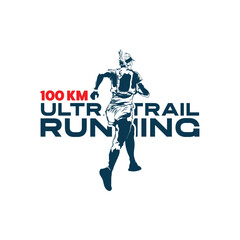 ultra trail run logo vector image