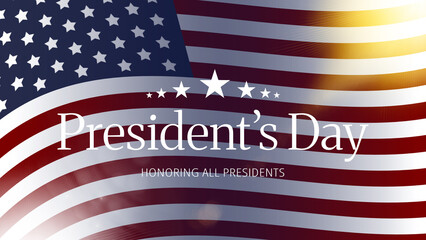 Obraz premium President's Day celebration with American flags in the background