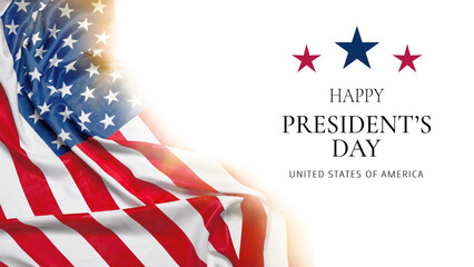 Obraz premium Celebrating presidents day with american flag and stars