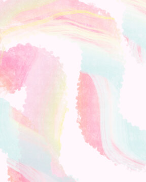 Abstract pink and turquoise pastel wavy lines background with smooth fluid gradient shapes