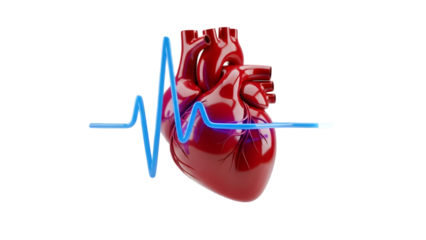 Heart with heartbeat line